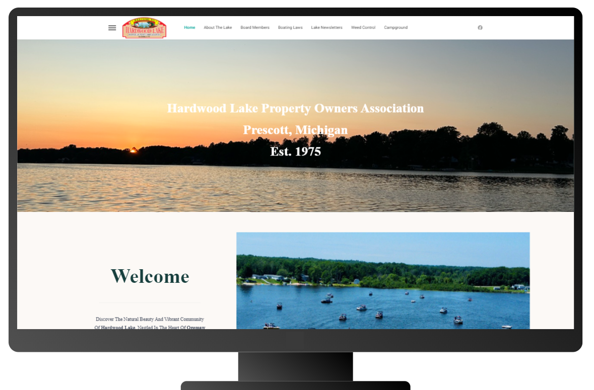 Hardwood Lake Association Website Design | Website Development | Certified Business Solutions | Michigan | AI SEO